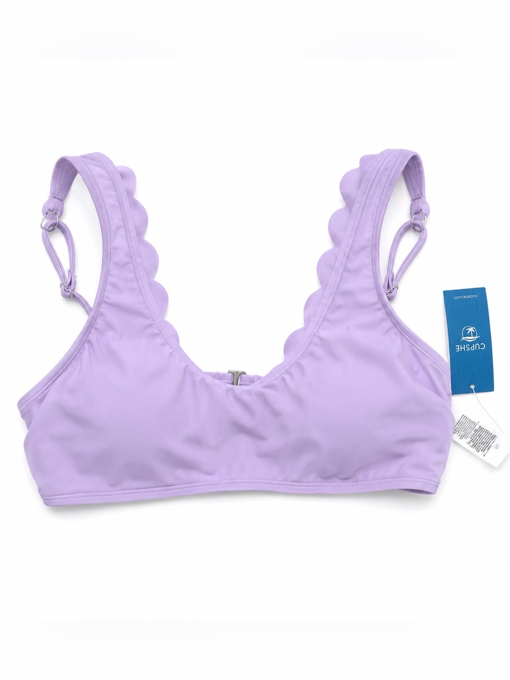 Cupshe Lavender Scalloped Edge Bikini Top